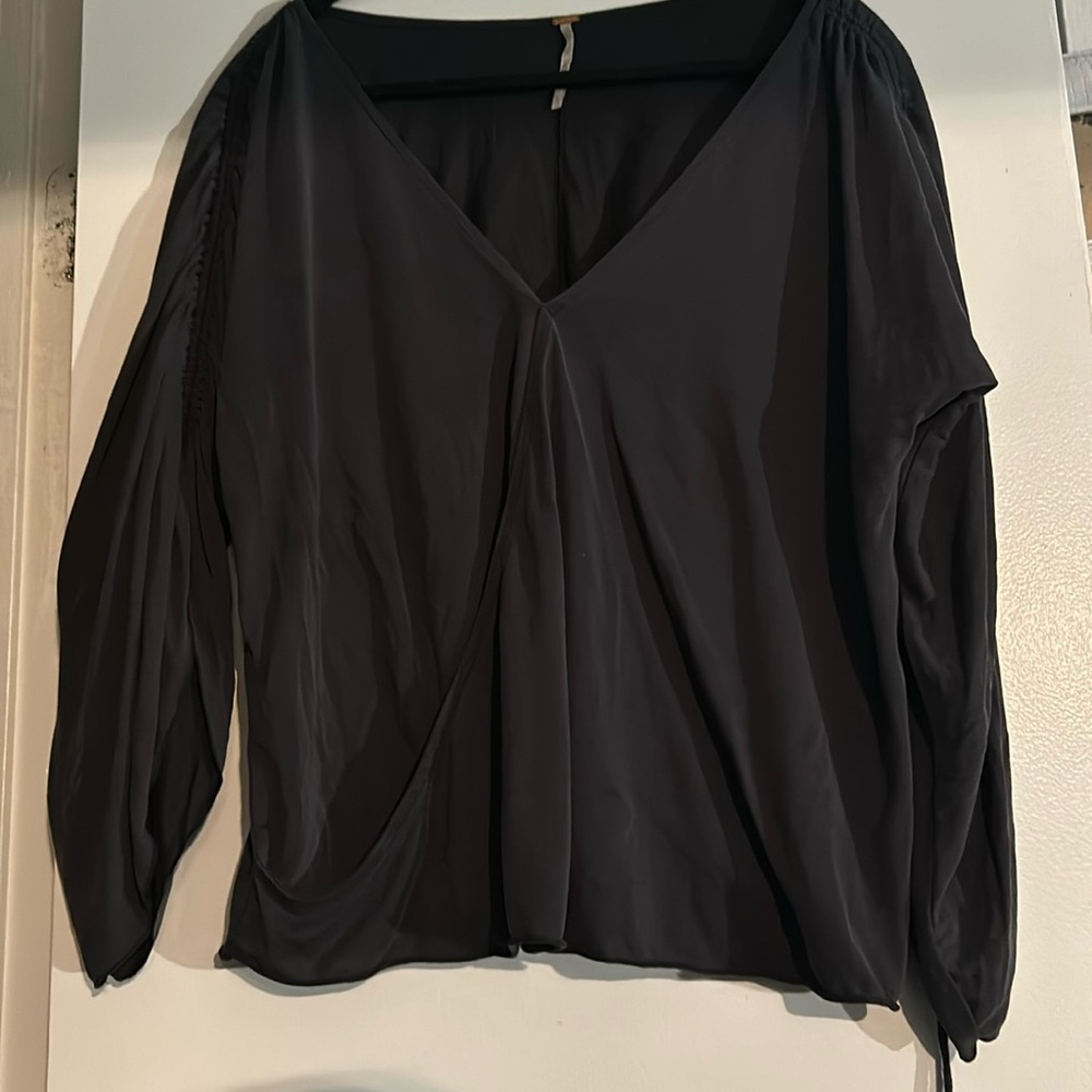 Gray Free People Blouse